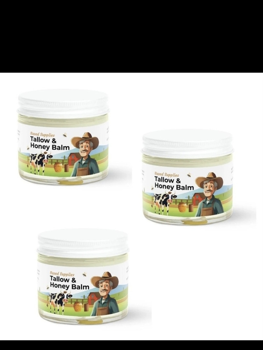 3 Pack - Based Supplies Tallow & Honey Balm (2 floz | 60mL each)